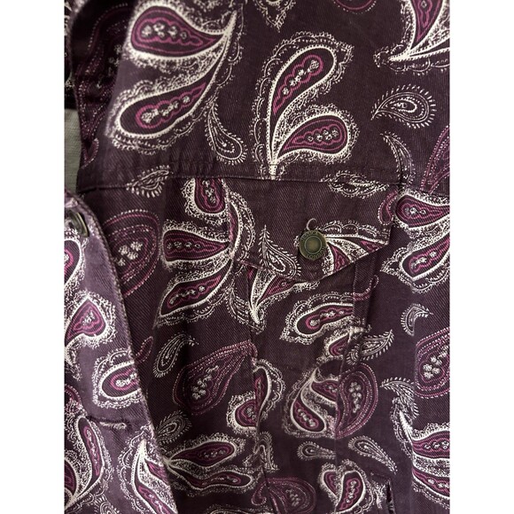 Jessica London Womens 30W Paisley Purple 100% Cotton Button-Up Denim Barn Jacket - Picture 2 of 6
